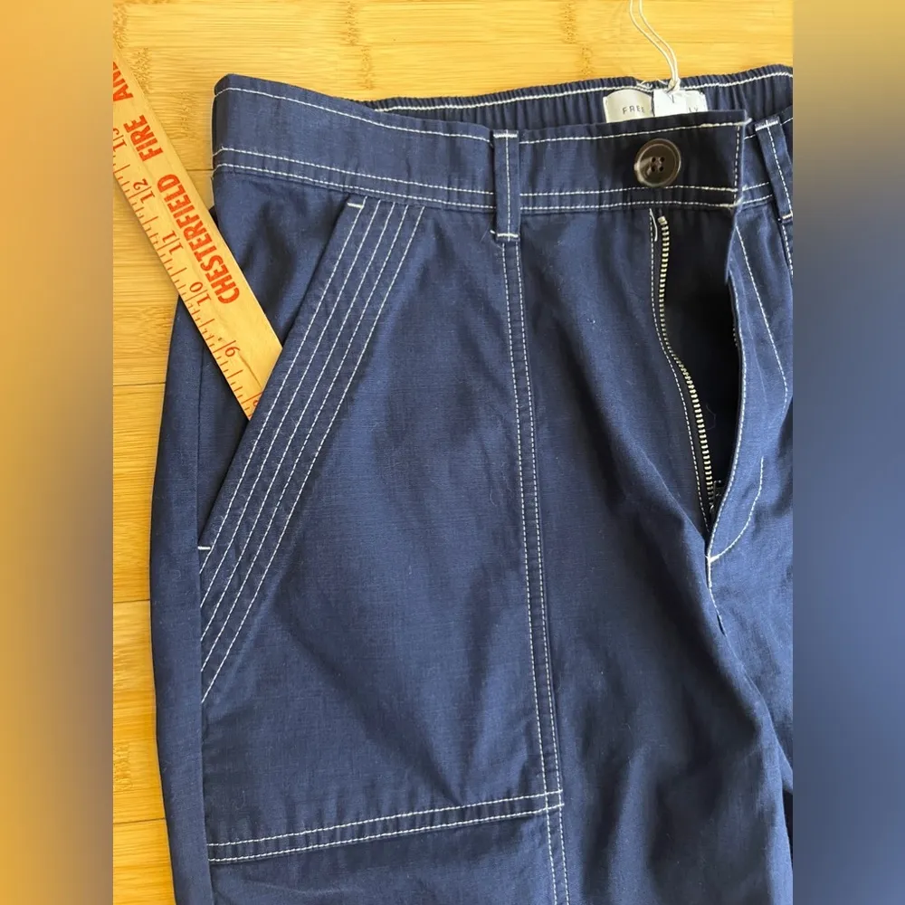 Free Assembly NAVY BLAZER Women's 100% Cotton Cargo Pants,Pockets,Casual|Size:M White Size M - Image 11