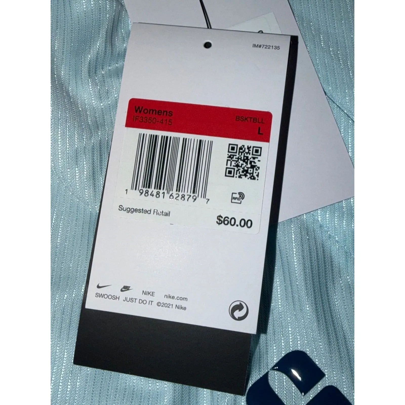 Nike Womens Standard Fit 6 In Length Basketball Shorts Reversible Teal Blue Sz L - Image 5