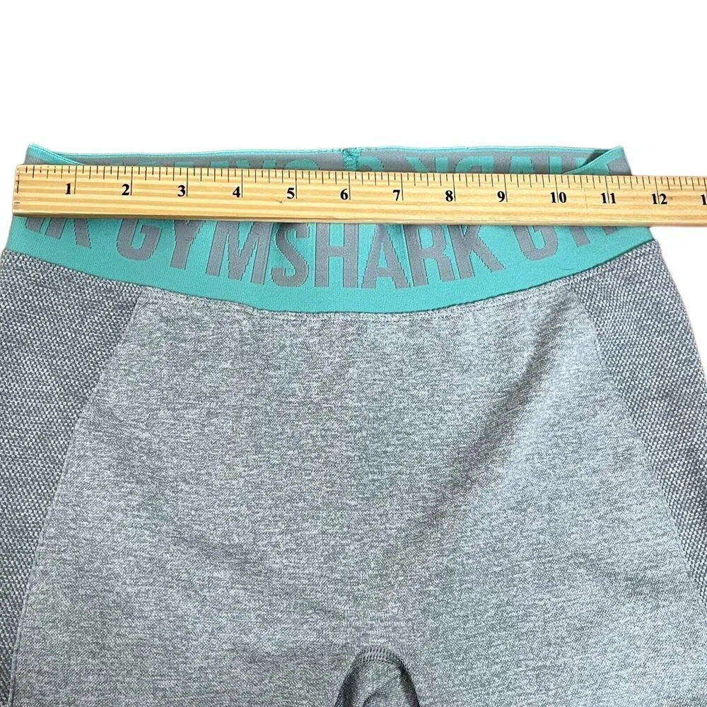 Gymshark Flex Leggings Smokey Grey Marl Light Green Women’s Size Small Seamless - Image 8