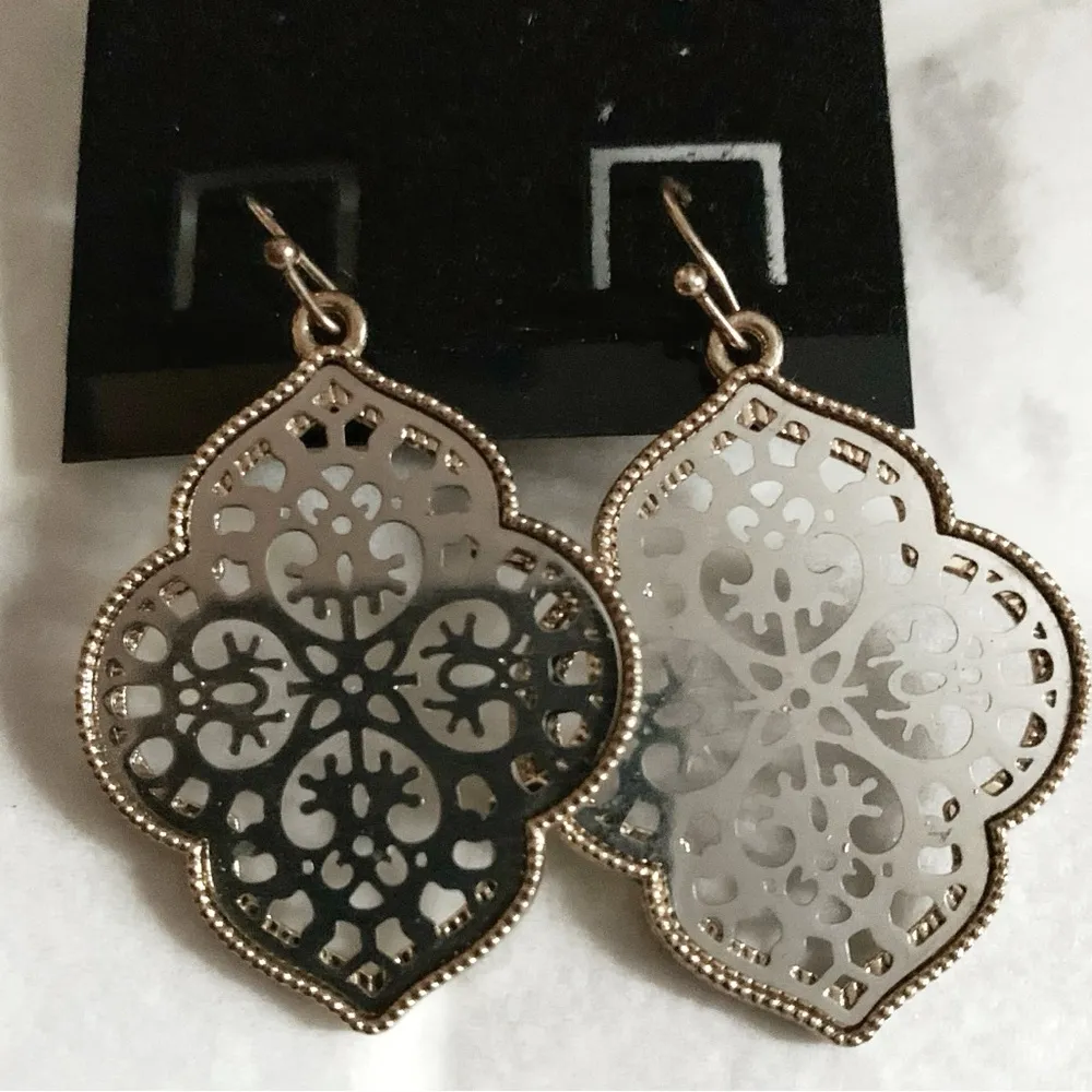 BOUTIQUE Silver & Gold Moroccan Boho Dangle Earring Set - Image 2