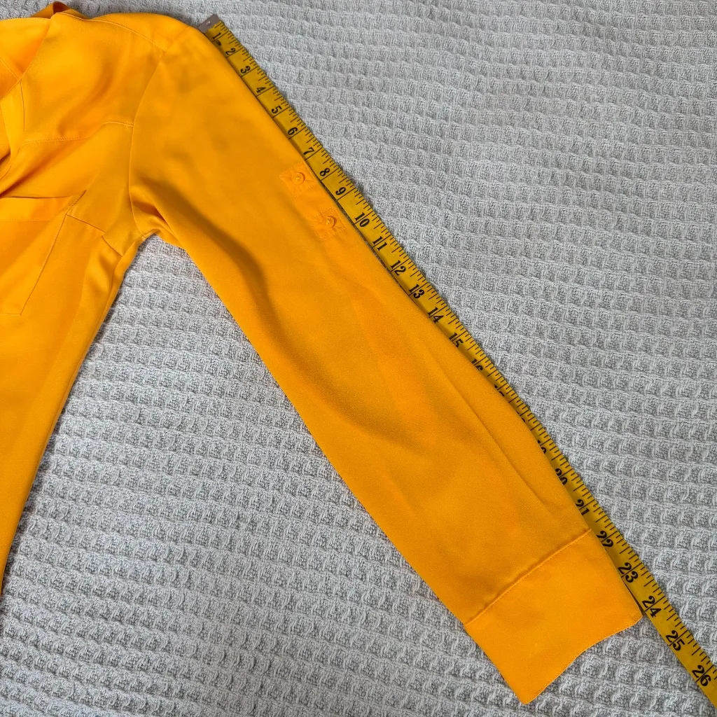 Express Portofino Shirt Womens Small Yellow Gold Original Fit Top Blouse Career - Image 8