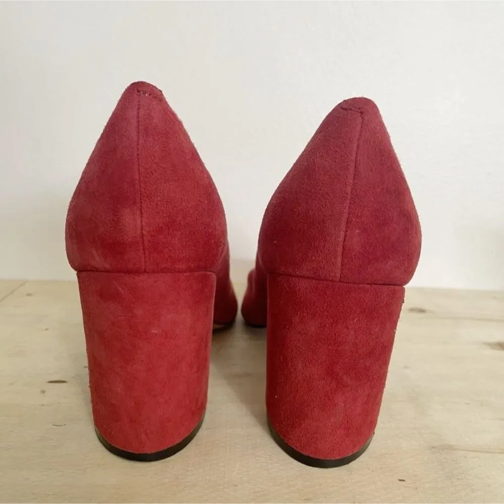 Marc Fisher Size 10 Red Block Heels Pointy Pump - Image 3