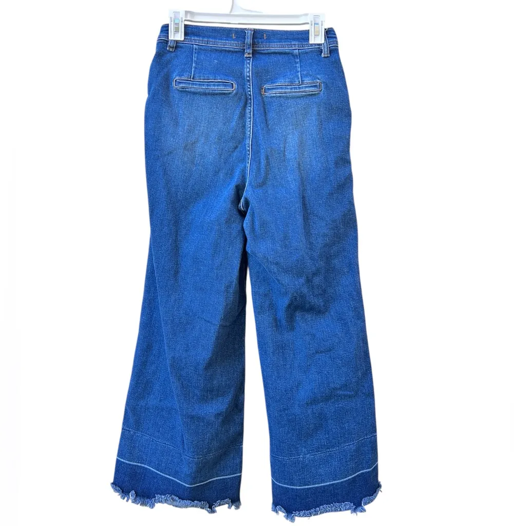Free People High Rise‎ Wide Leg Blue Denim Cotton Blend Jeans sz 28 - Image 2