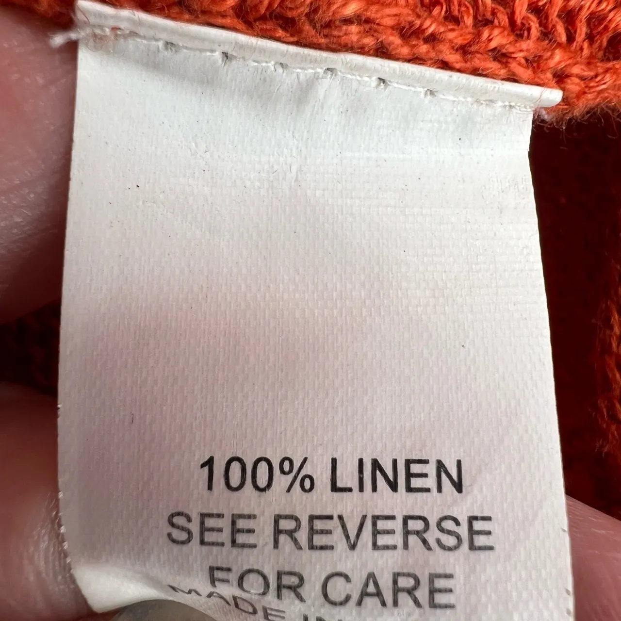 Roberta Freymann Open Front Cardigan Orange Linen Lightweight Size 1 (Small) - Image 6