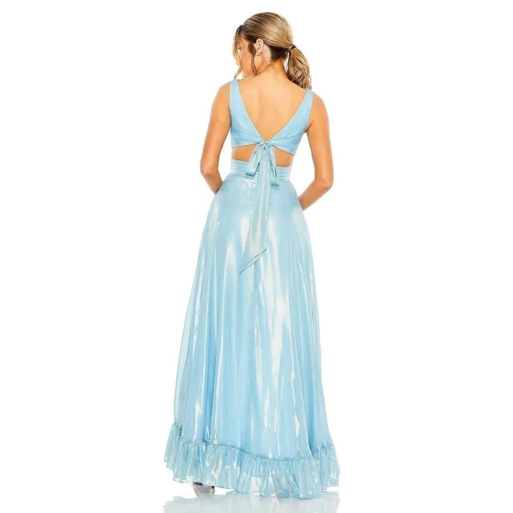 Mac Duggal  High-Low Ruffle Gown in Powder Blue Size US 0 - Image 3