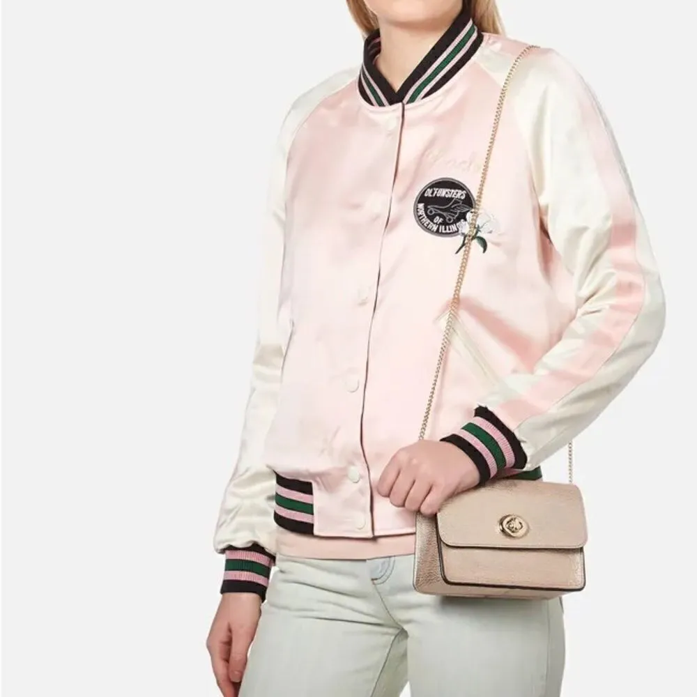 Coach‎ Women's Turnlock Chain Crossbody Leather Bag, Platinum/Gold, NWOT - Image 15