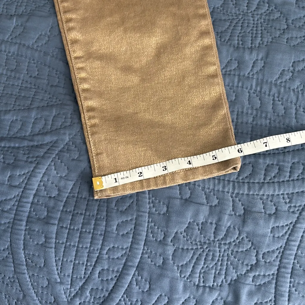 Chico's Platinum Denim Shiny Gold Jeans - Image 8