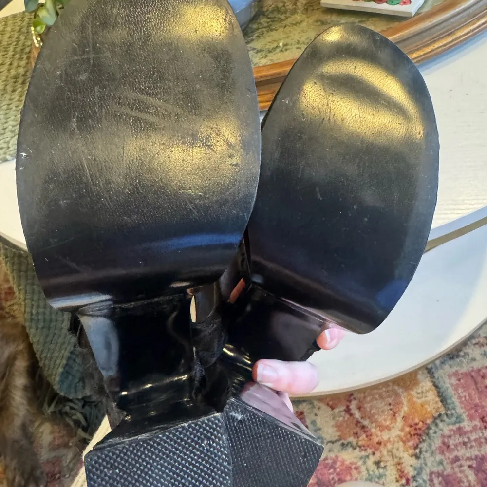 Vintage Black Platform Shoes with Chunky Heel Size 8 - Image 6