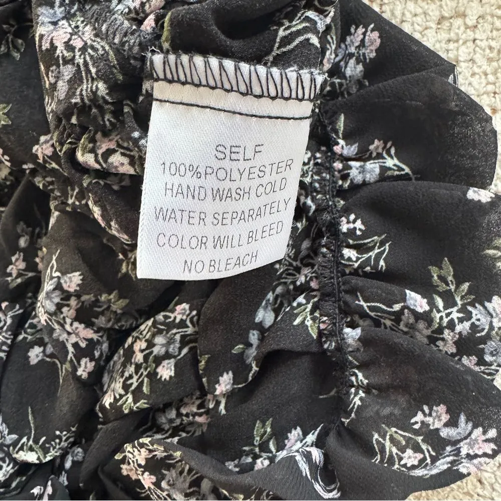 Pinch Floral Tiered Ruffled Cropped balloon sleeve top size XS - Image 7