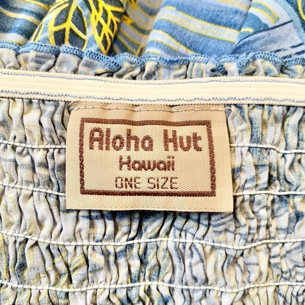 Women's Vintage Aloha Hut Hawaii blue floral smocked sleeveless dress Size undefined - Image 7