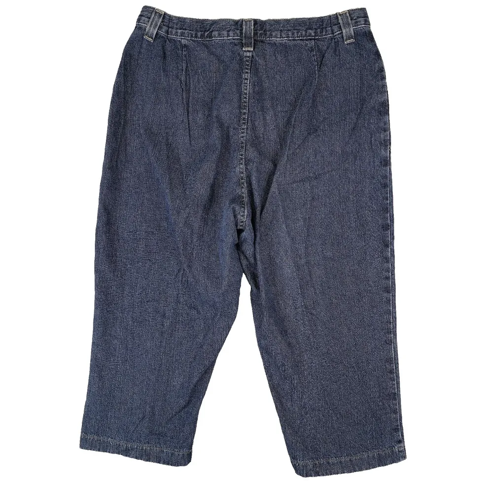 Riders By Lee Mid Rise Capri Jeans Womens 18M Dark Wash High Rise Denim Blue - Image 2