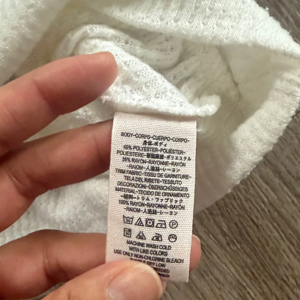 Free People White and Blue Sweater - Image 8