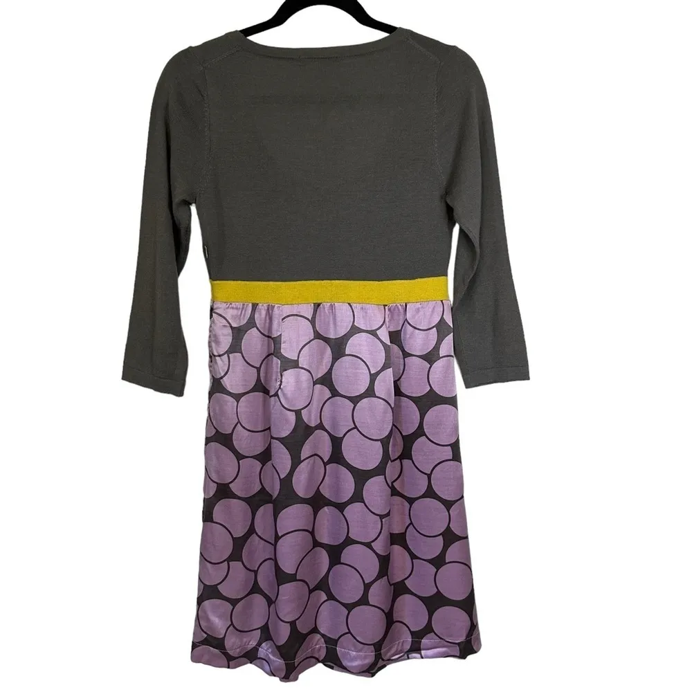 Boden Cosmopolitan Poppy‎ Wool Silk Blend Dress US 6R WH274 Purple Size 6 - Image 5