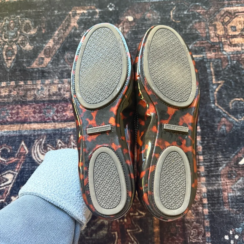 Tory Burch Minnie travel ballet flats tortoise brown slip on shoes round toe - Image 8