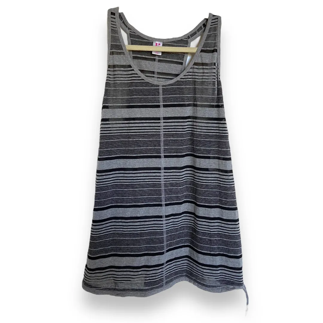 Lane Bryant Womens Tank Top‎ Size 14 16 Gray Stripe Side Tie LB Active NEW - Image 2