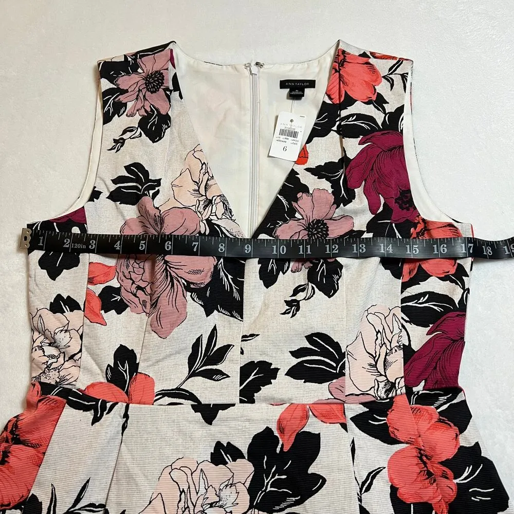 Ann Taylor Sleeveless Sundrenched Floral Print Fit & Flare Dress Size 6 NEW - Image 12