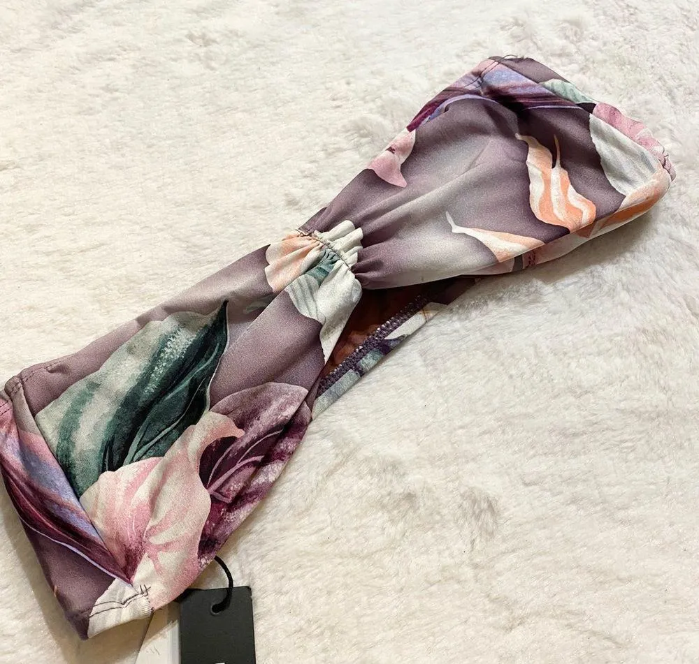 NWT BCBGMAXAZRIA VIntage Romance Bandeau Bikini Top Size 4 Small Lavender - Image 3