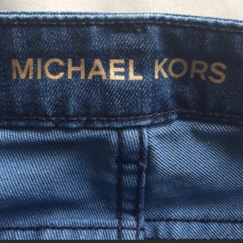 Micheal Kors Izzy Skinny Jewel Cuffed Jeans, Blue, 6 - Image 6