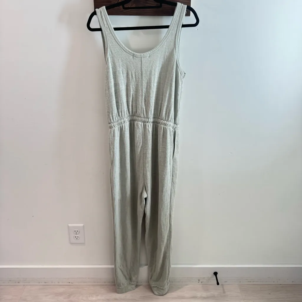 Free People Bicoastal Sleeveless Terry Jumpsuit in Seaglass Green Medium - Image 7