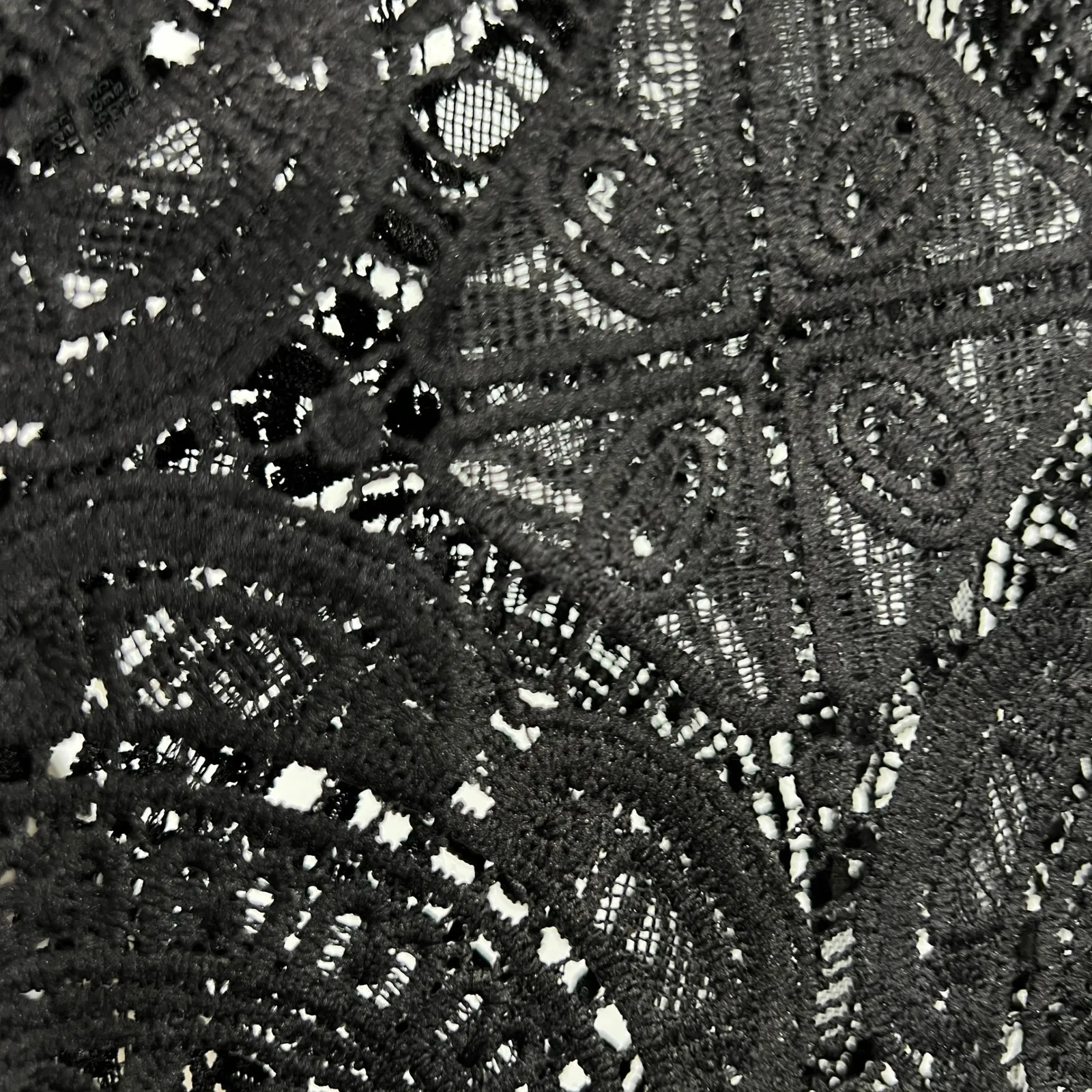 Catherines Black Lace Crochet Blouse Short Sleeve Plus Size Top Sheer Overlay 3X - Image 8