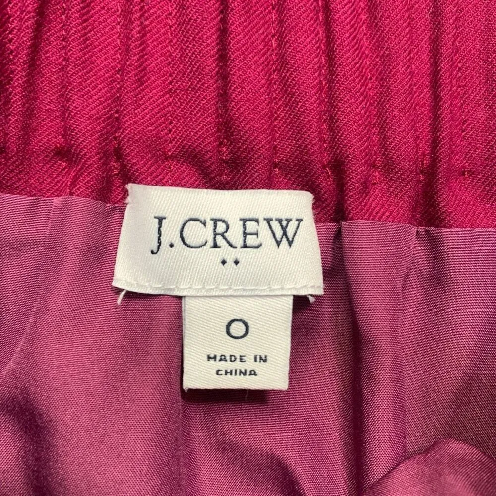 J.Crew Factory Mini Skirt Fuchsia Pink Wool Blend Wide Elastic Waist Straight Size 0 - Image 7
