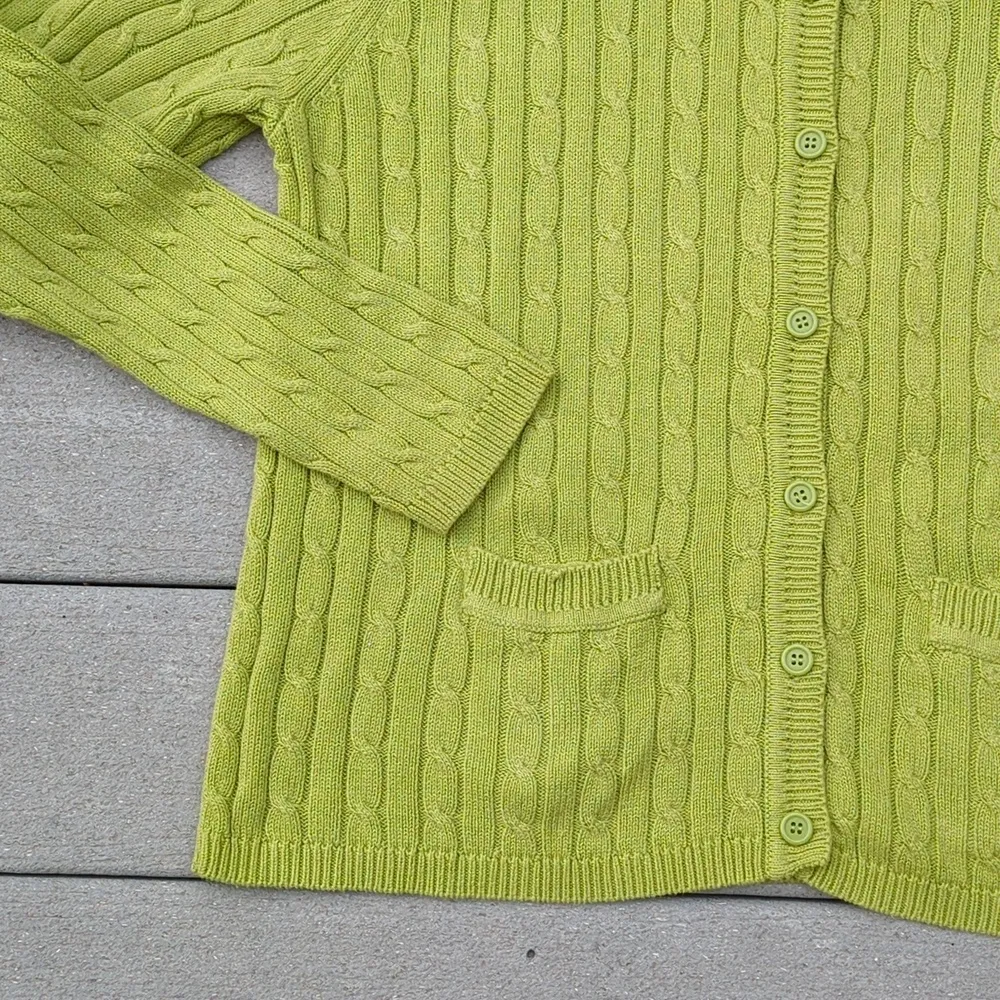NY Collection Cable Knit Cardigan with Front Pockets - Image 6