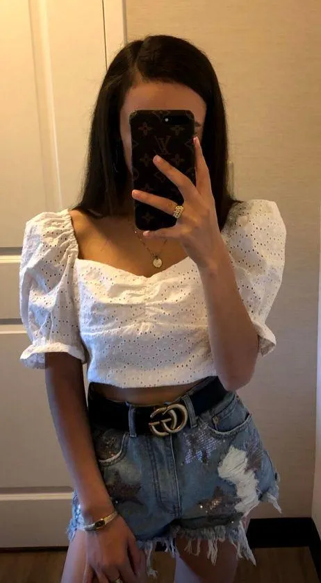 Brandy Melville Star Denim Shorts - Image 3