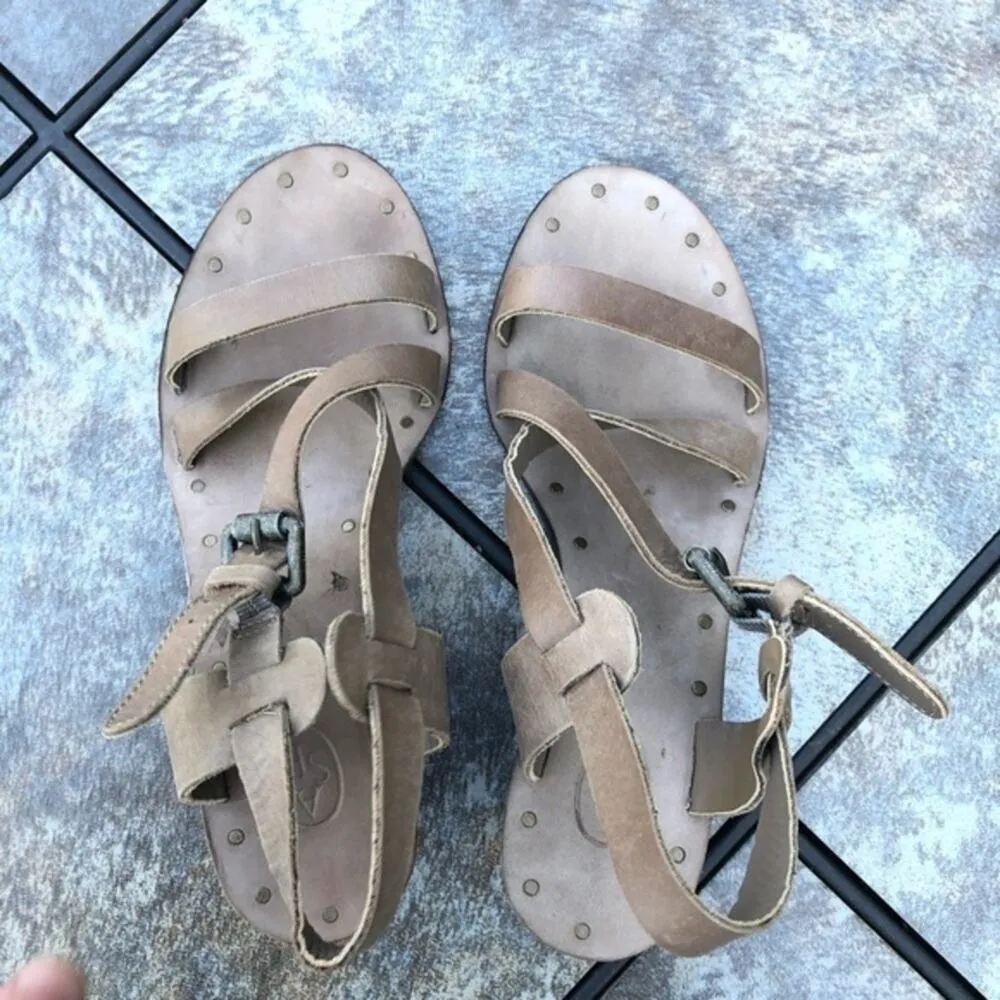 Ash Taupe Orchid Wedge Strappy Sandals Sz 6 Nordstrom - Image 7