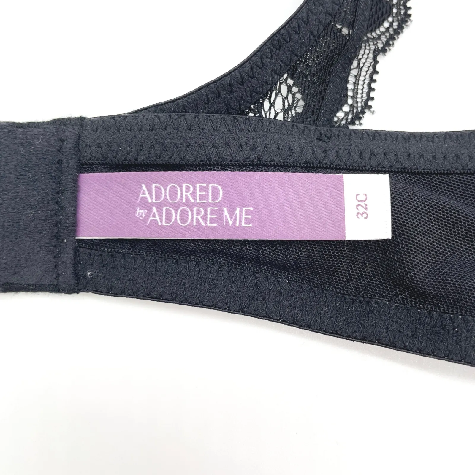 Adore Me Black‎ Lace Plunge Push Up Bra 32C Boudoir Glam Lingerie Whimsy 40043 - Image 5