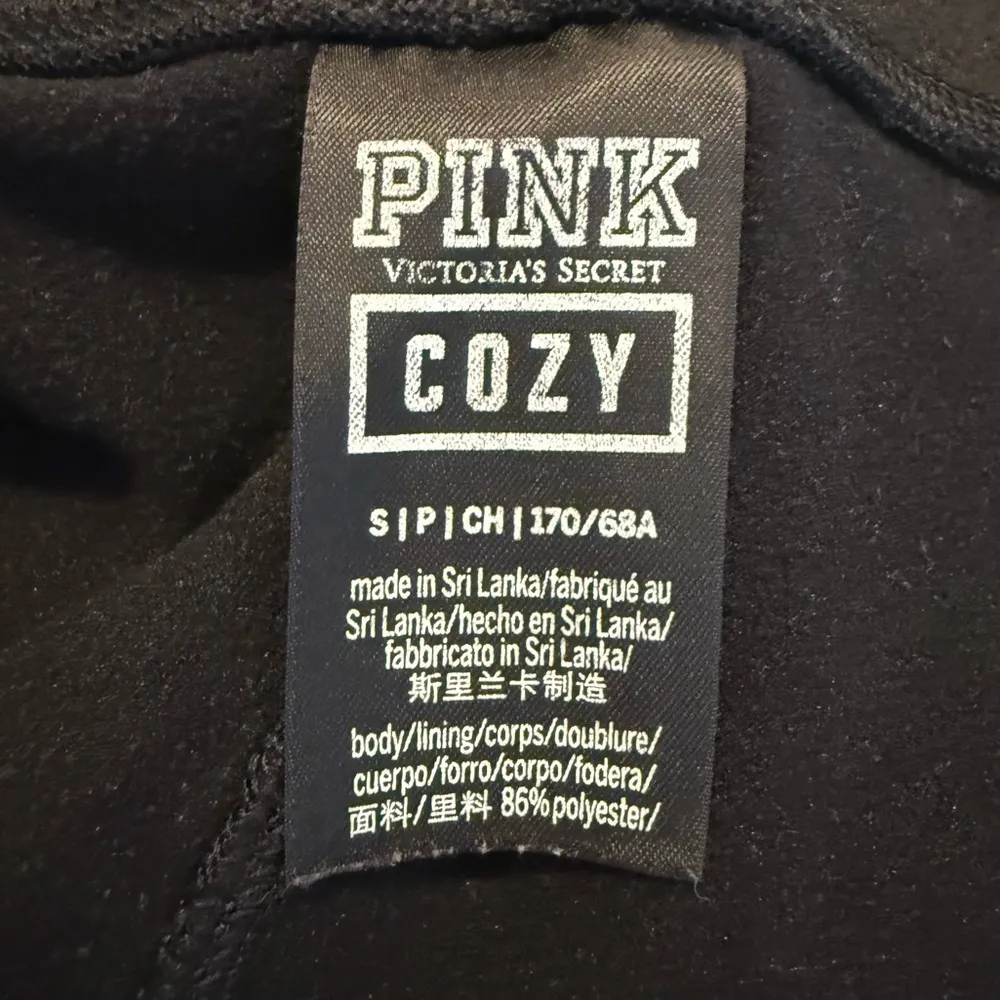 PINK Victoria’s Secret Cozy Leggings Women’s Size Small Logo Stripe Black Green - Image 2