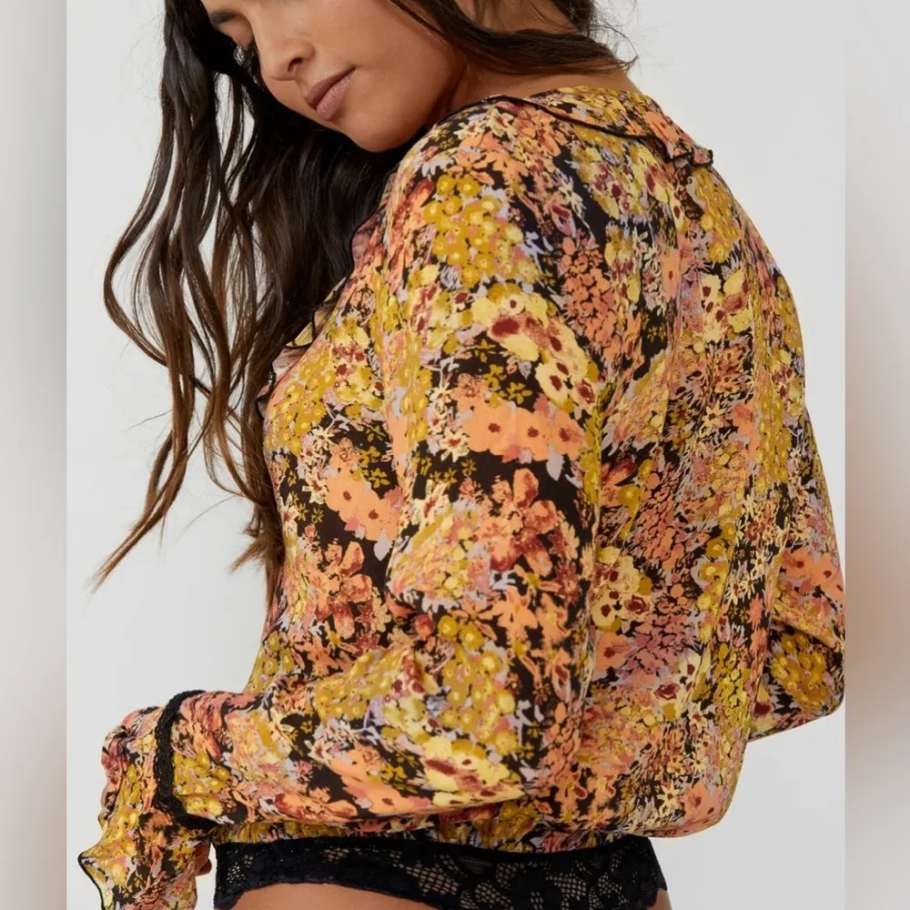 Free People NWT Floral w/ Lace 
Heat Wave Bodysuit Size XS - Image 3