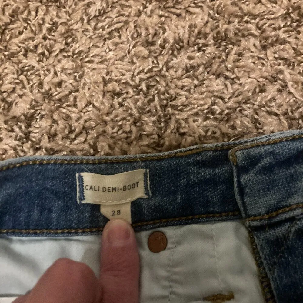 Madewell Cali Demi-Boot Jeans 28 Light Blue Denim Zip Fly Pockets Belt Loops - Image 3