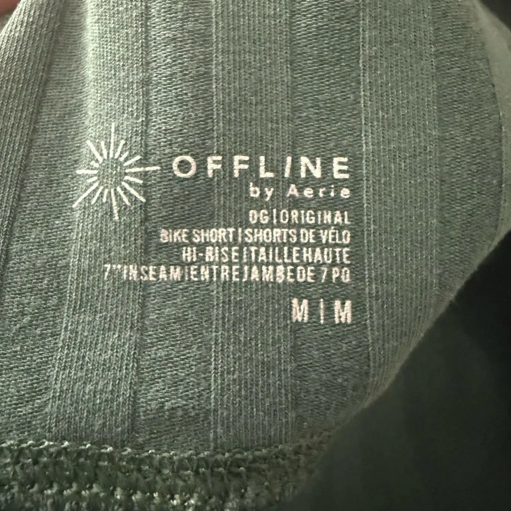 Aerie Women’s Medium Green Lettuce Hem Bike Shorts Cotton - Image 5