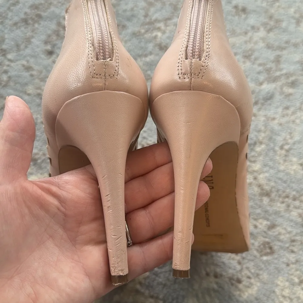 INC International Concepts Leather Rammee Open Toe Booties Sandals Pink 10 - Image 7