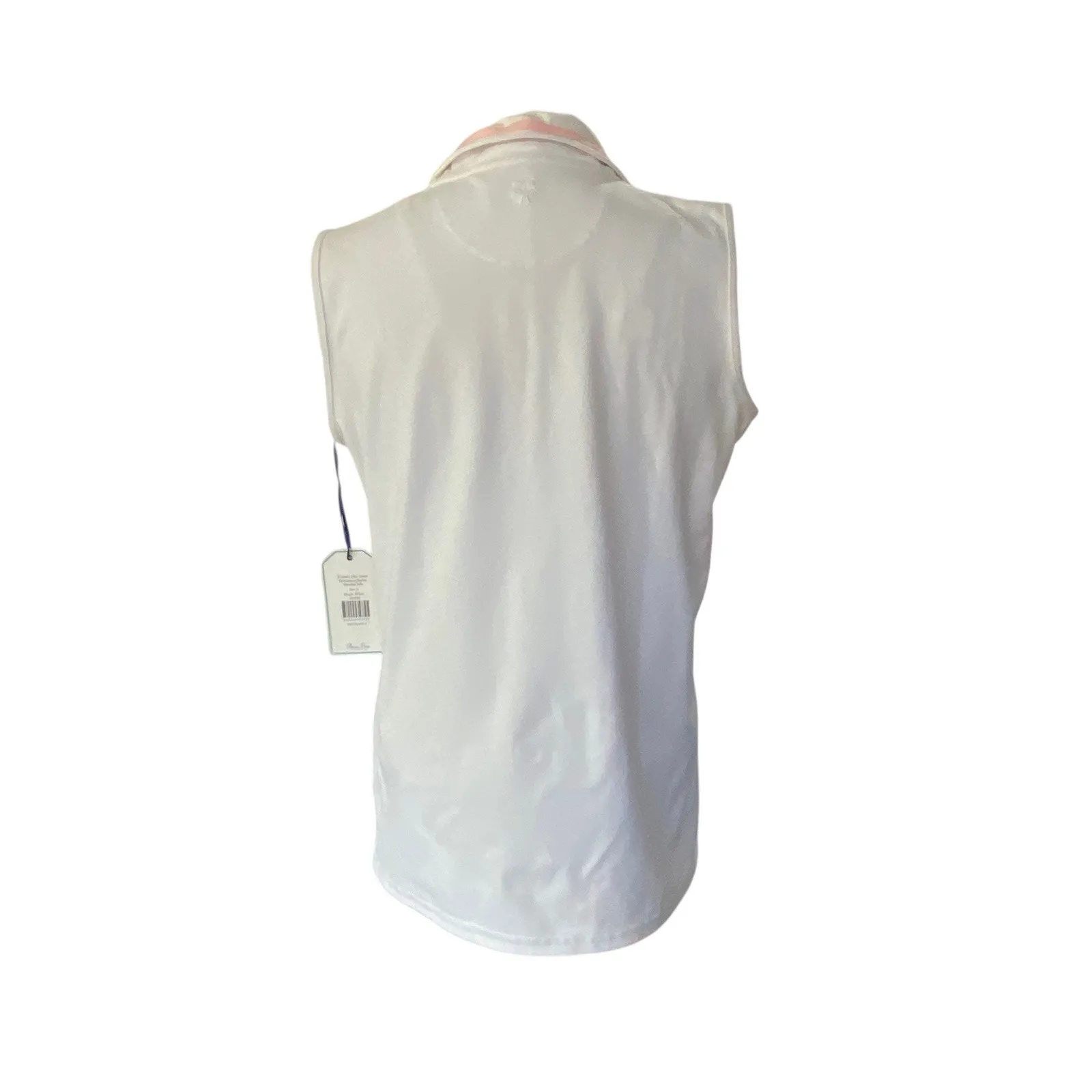 Classic Prep Womens ADAIR Active Golf Sleeveless Polo Shirt Size Small NEW White - Image 4
