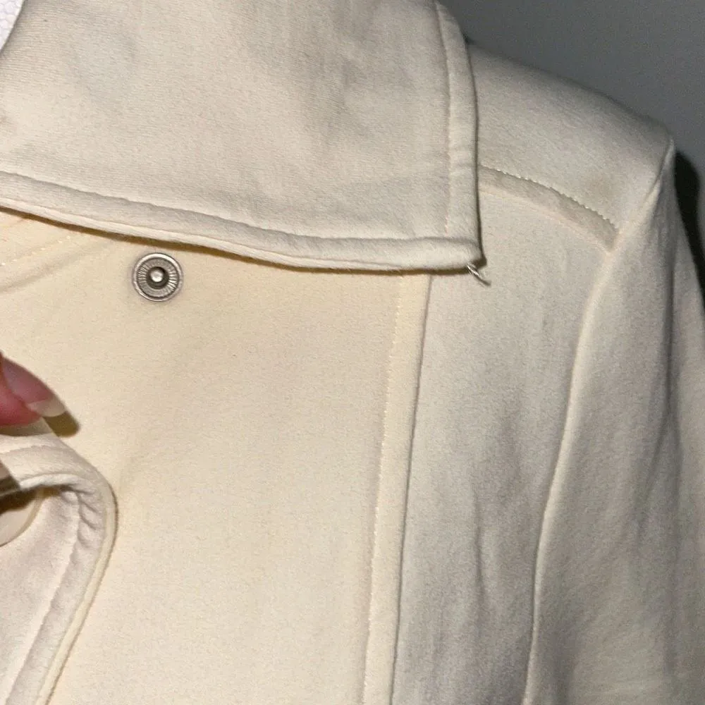 Arden B‎ Women's Blazer Jacket Coat Snap Button Up Embroidery Beige Size Small - Image 5