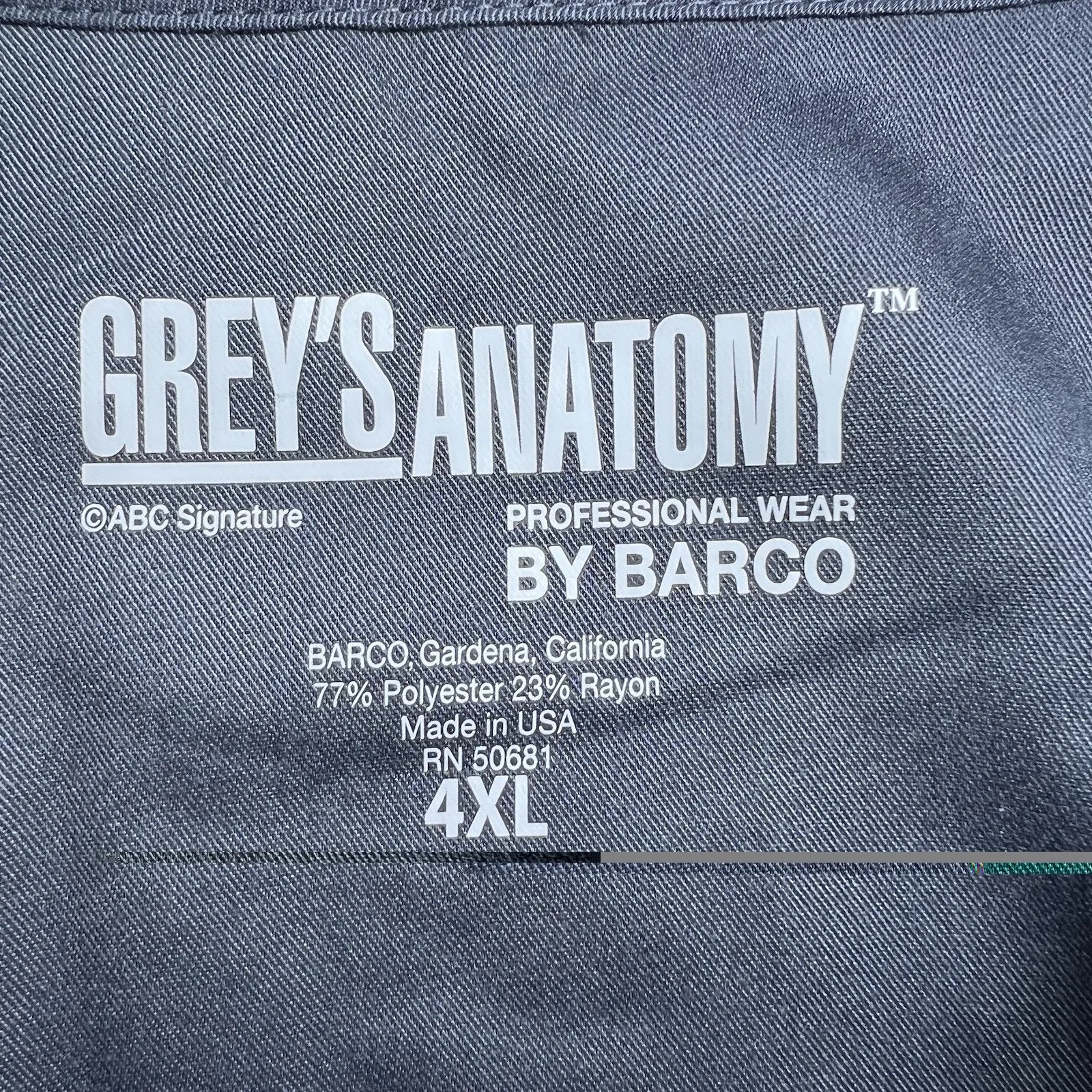 Grey’s Anatomy Women Snap Front Scrub Jacket Size 4X Dark Gray New With Tags - Image 3