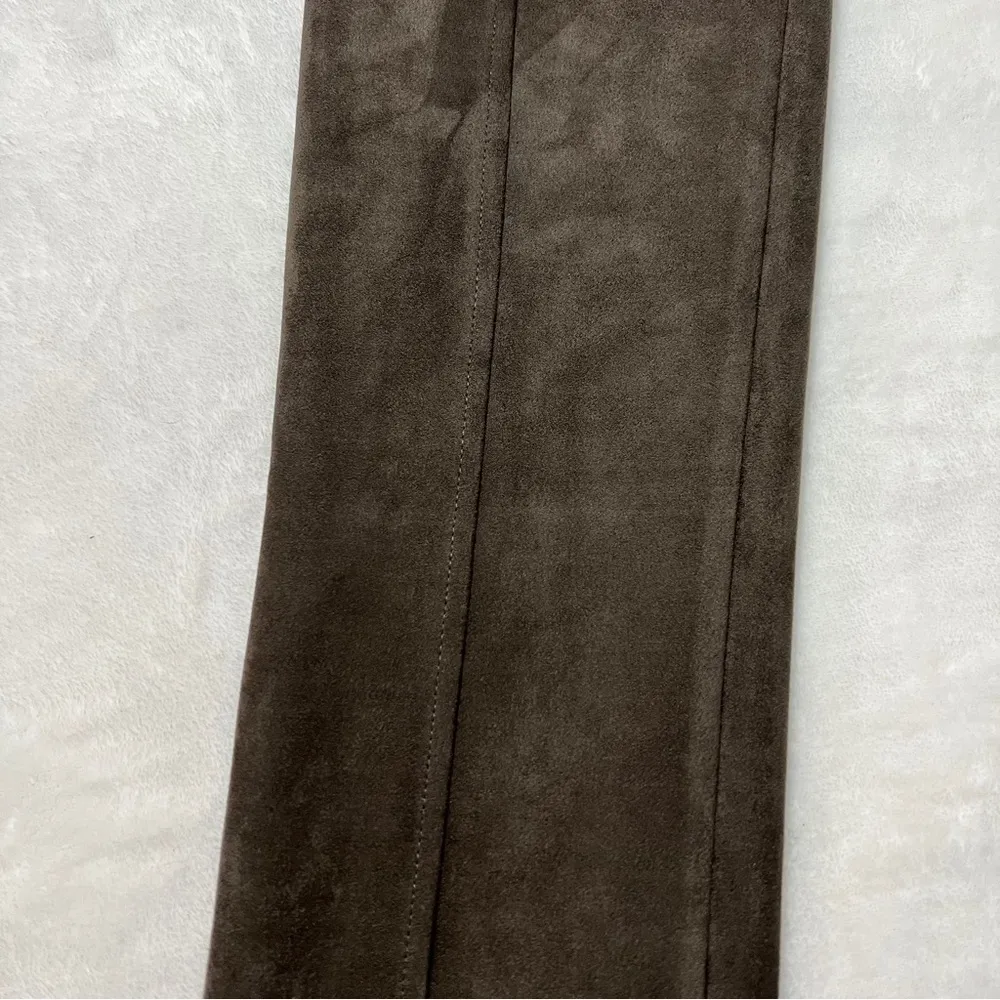 Andrew Mark Taupe Faux‎ Suede Pull On Ponte Slim Pants Size Medium - Image 2