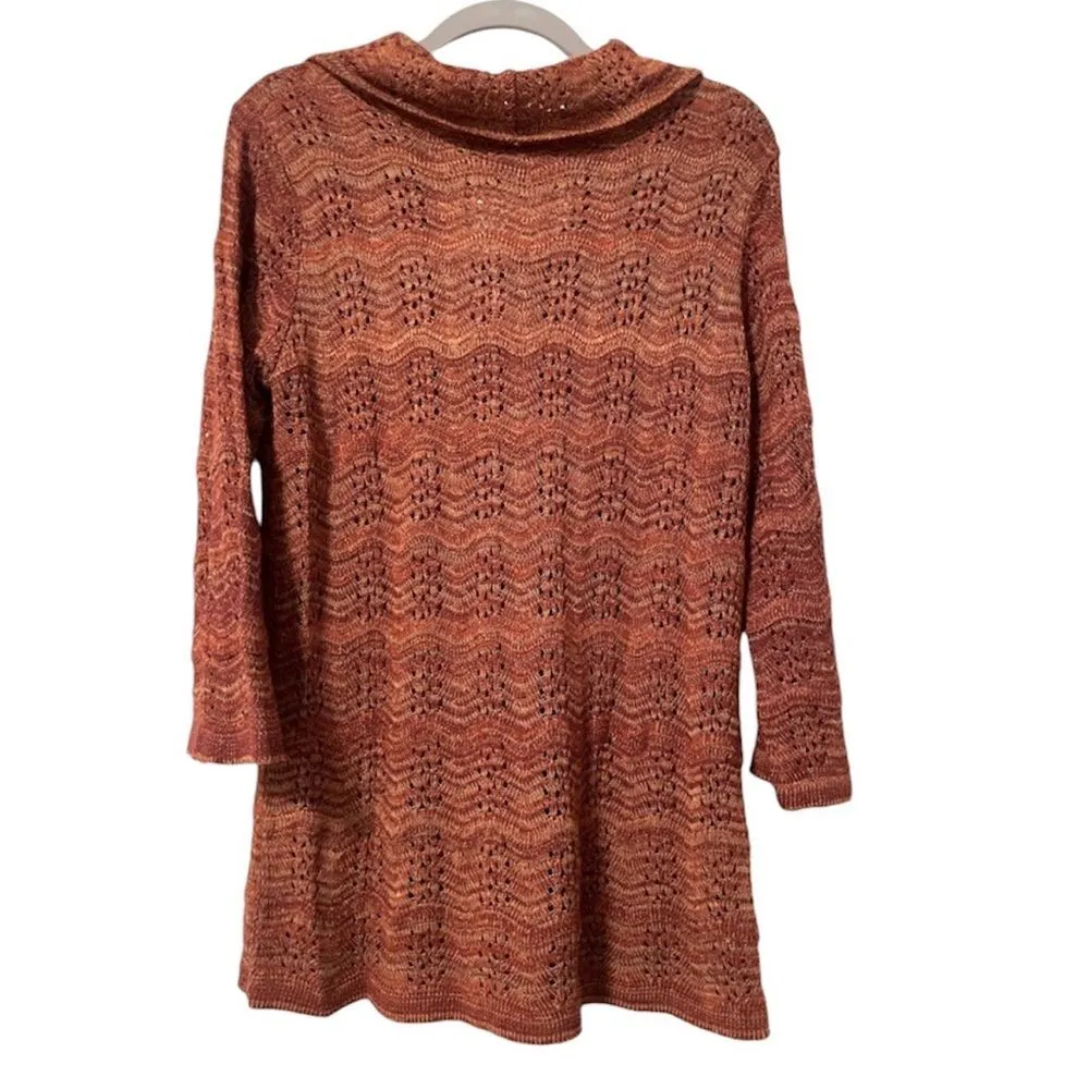 Coldwater Creek Lightweight Knit Top Burnt Orange Size Small (Fits 8/10) - Image 4