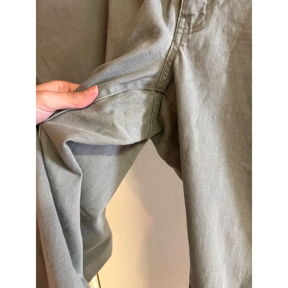 Plus Size Fashion Bug 20W Sage Green Stretch Cotton/Spandex Capri Pants With Sna - Image 4