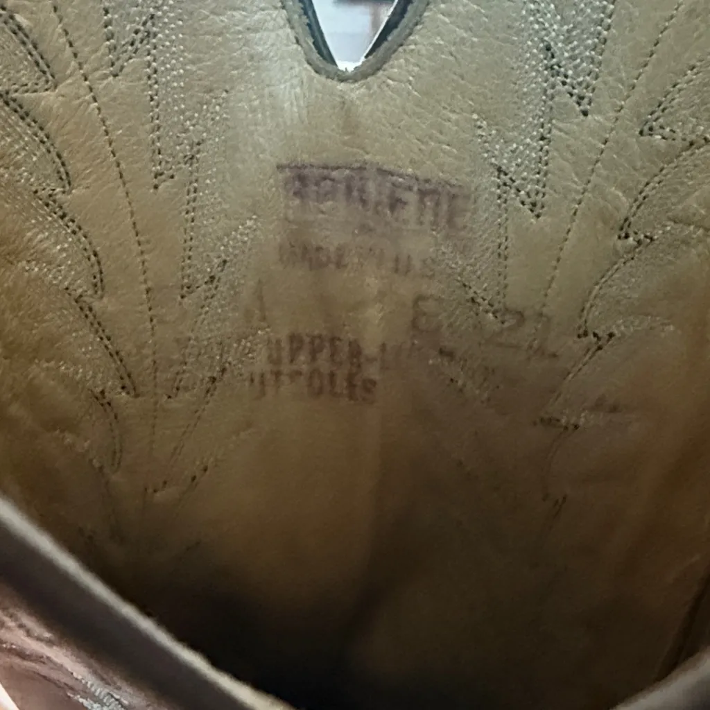 Womens Abilene Brown Leather Handmade Tall Vintage Western Boots Size 5.5 - Image 8