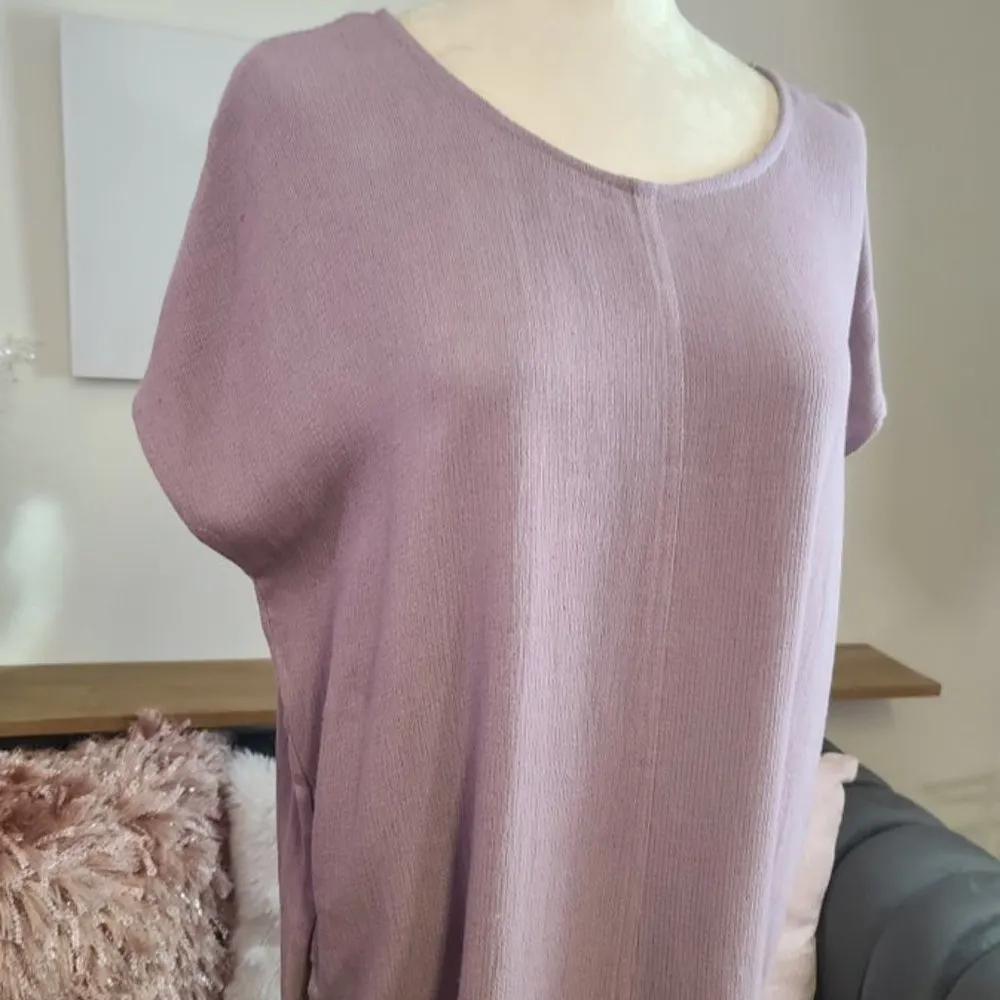 NWT Mo:vintage Lavender Linen Short Sleeve Dress with Pockets oversized Purple Size undefined - Image 3
