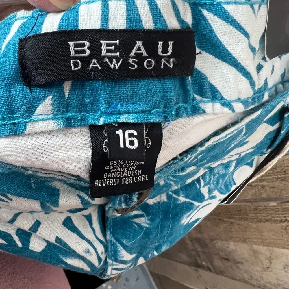 Beau Dawson Skort Size 16 Peacock Blue & White with Front & Back Pockets - Image 13