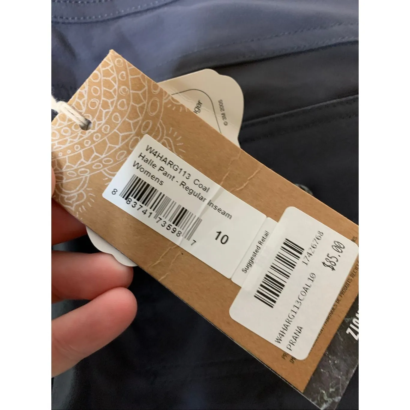 Prana Halle Pant mid rise relaxed fit regular inseam coal women's size 10 NEW - Image 3