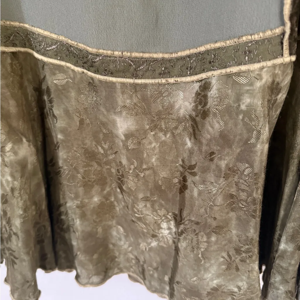 Midnight Velvet Sage Green maxi skirt bohemian boho womens size Large - Image 8