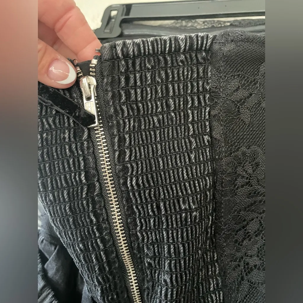 NWT Pilcro Black Strapless Detachable Tulle Lace Hourglass  Midi Dress; size M - Image 13