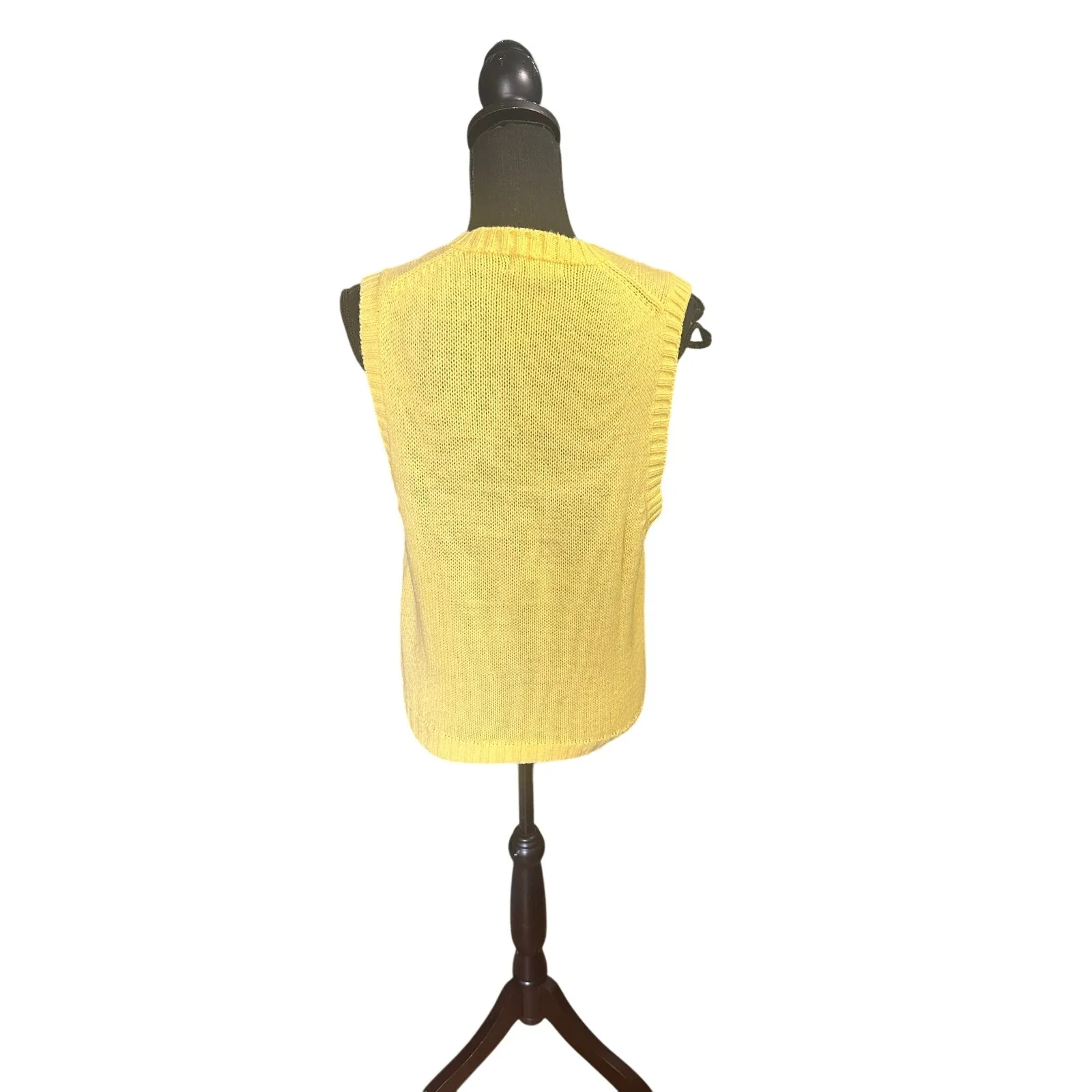 Boundary Waters Yellow Knit Sweater Vest – Women’s Size L - Image 4