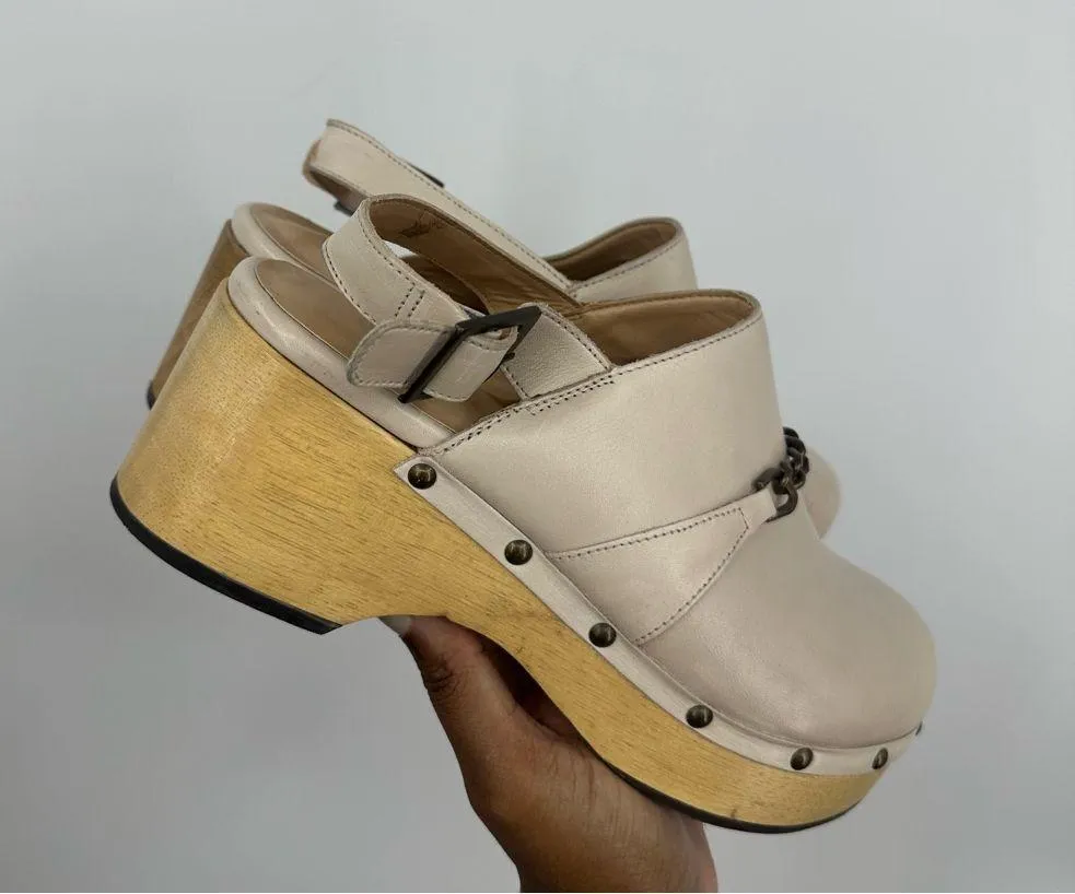 Silent D Georgia Slingback Heeled Clogs Size 36 Anthropologie Vintage Y2K Style - Image 5