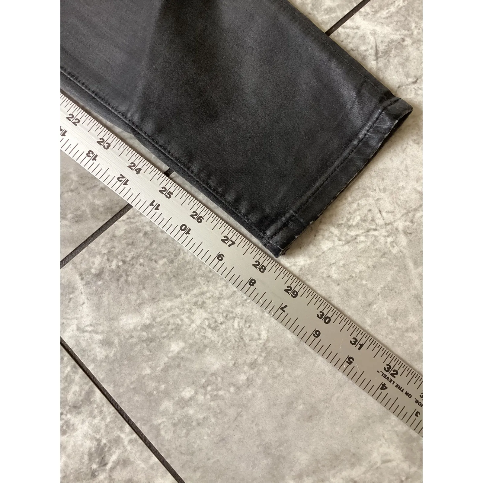 AG Adriano Goldschmied Mila Super High Rise Skinny Coated Pants Black 31R - Image 5