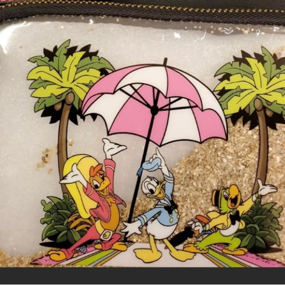 Loungefly Disney Three Caballeros Beach Sand Donald Duck backpack palm tree NWOT - Image 6